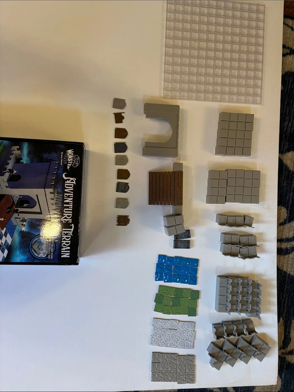 Painted Gray 128-Piece Castle Building Set